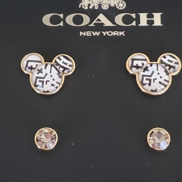 COACH DISNEY MICKEY MOUSE X KEITH HARING STUD EARRINGS BOXED SET:NIB C7783 - Picture 7 of 11